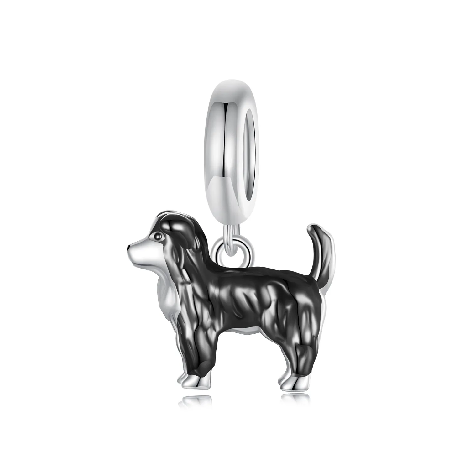 pandora style border collie pendant scc2836