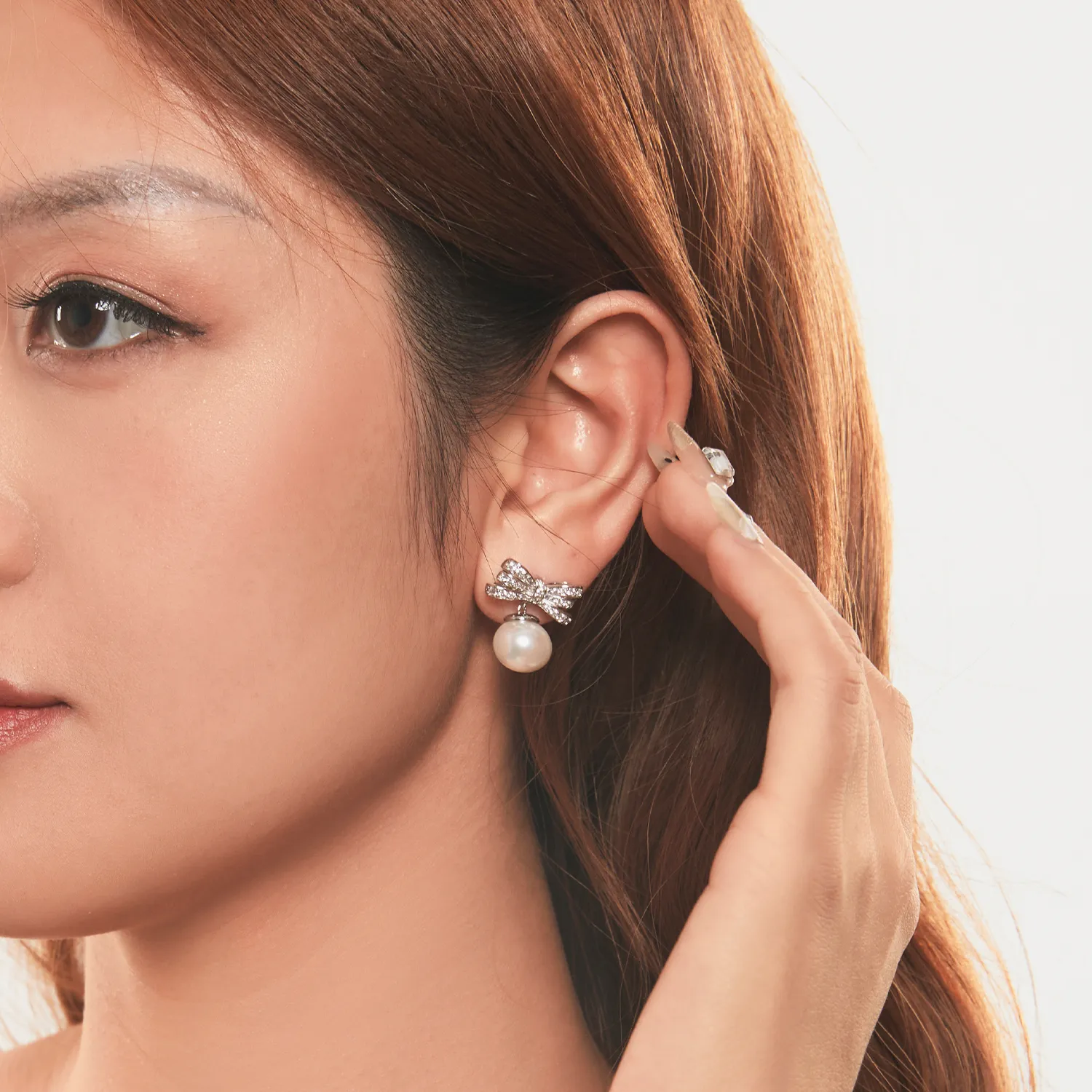 PANDORA Style Bow Pearl Earrings - YIE247