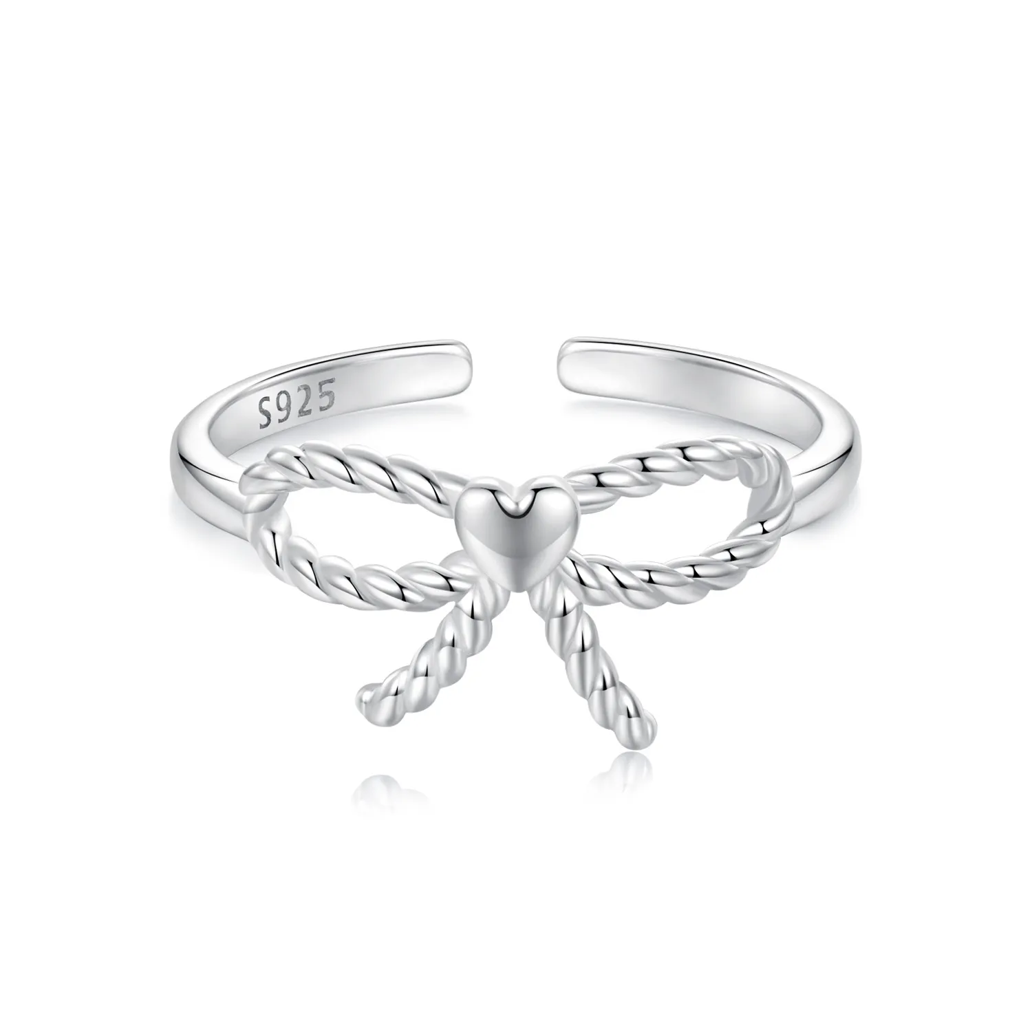 pandora style braided bow ring bsr583 e