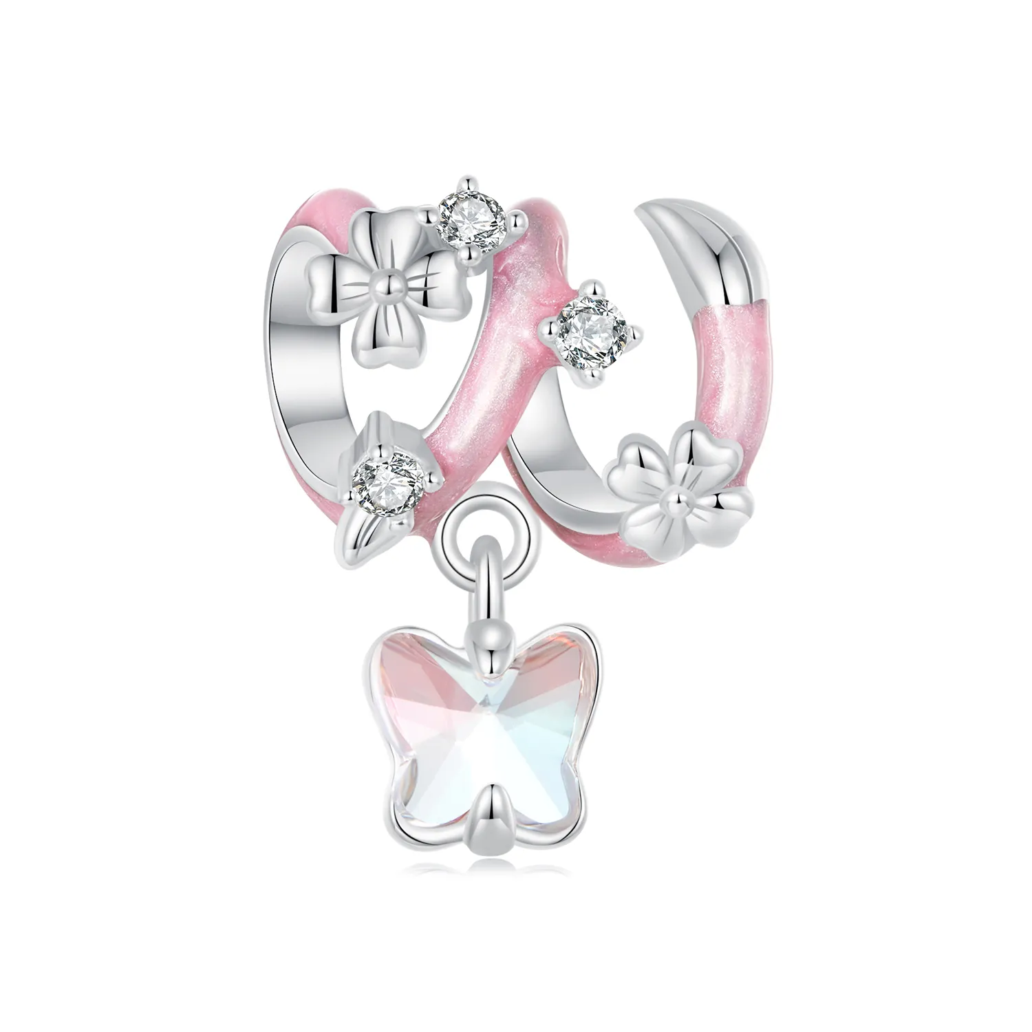 pandora style butterfly love flower beads scc2828