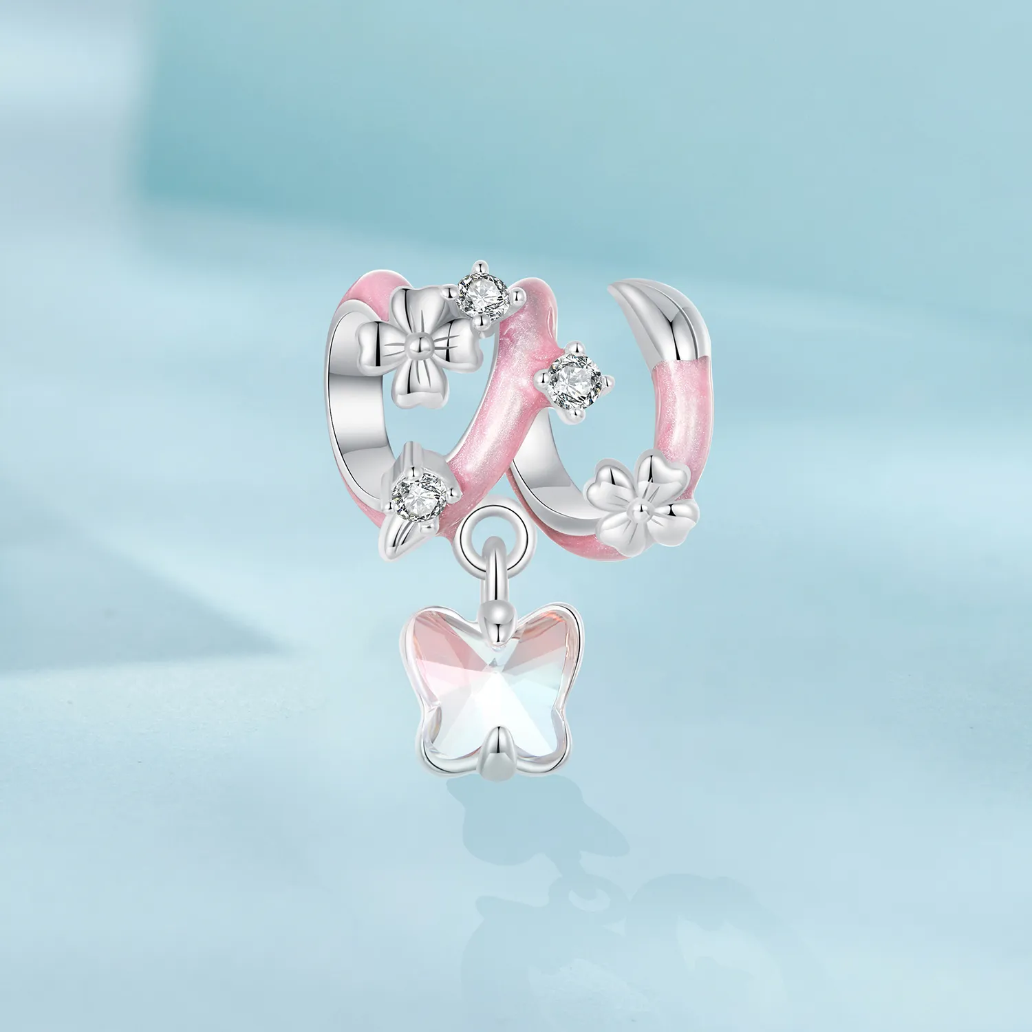 PANDORA Style Butterfly Love Flower Beads - SCC2828