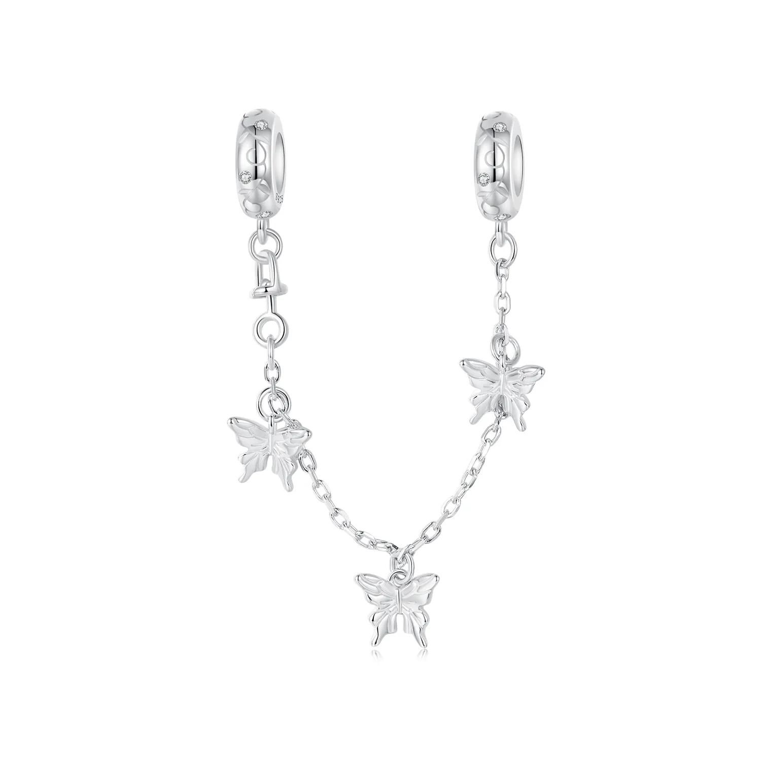 pandora style butterfly safety chain scc2829