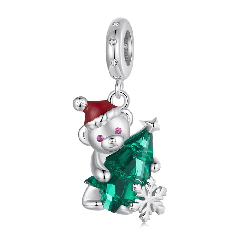 pandora style christmas bear pendant bsc1065