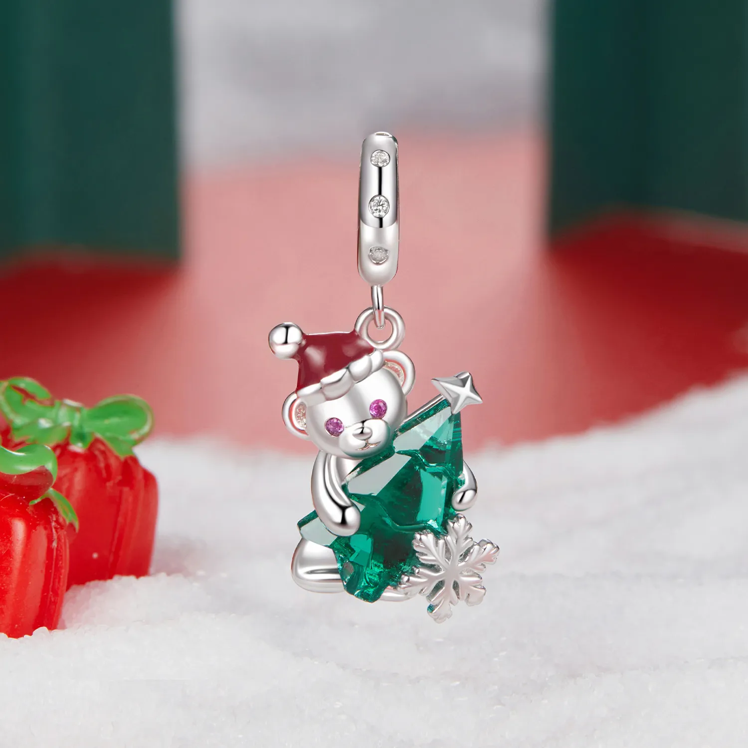 PANDORA Style Christmas Bear Pendant - BSC1065