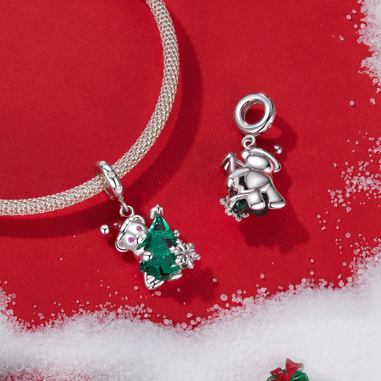 PANDORA Style Christmas Bear Pendant - BSC1065