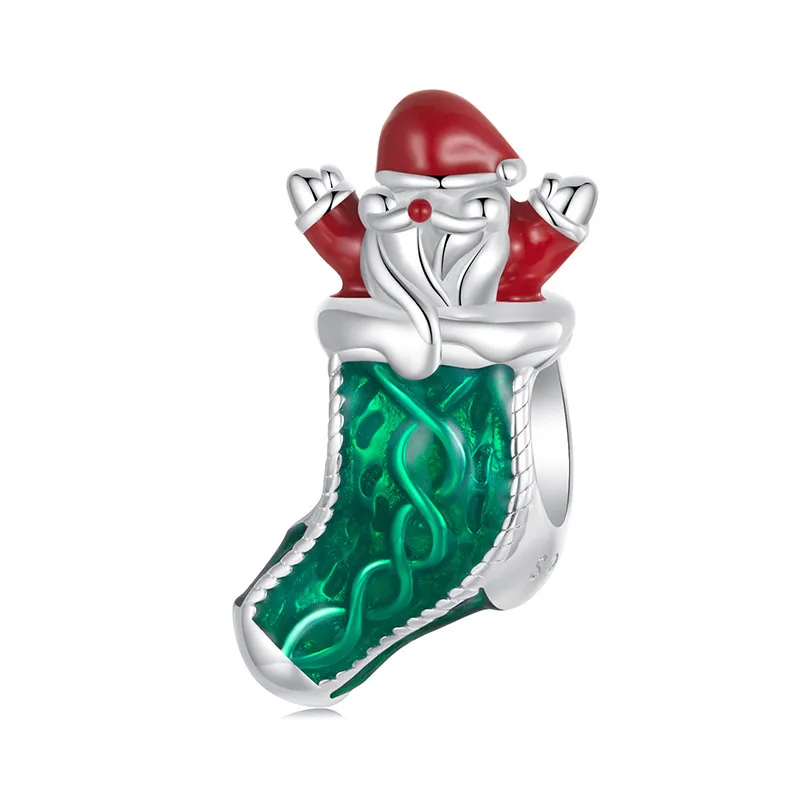 pandora style christmas stocking beads scc2915