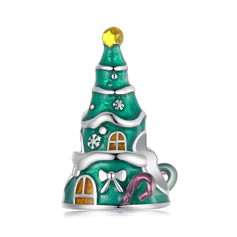 pandora style christmas tree house beads scc2916