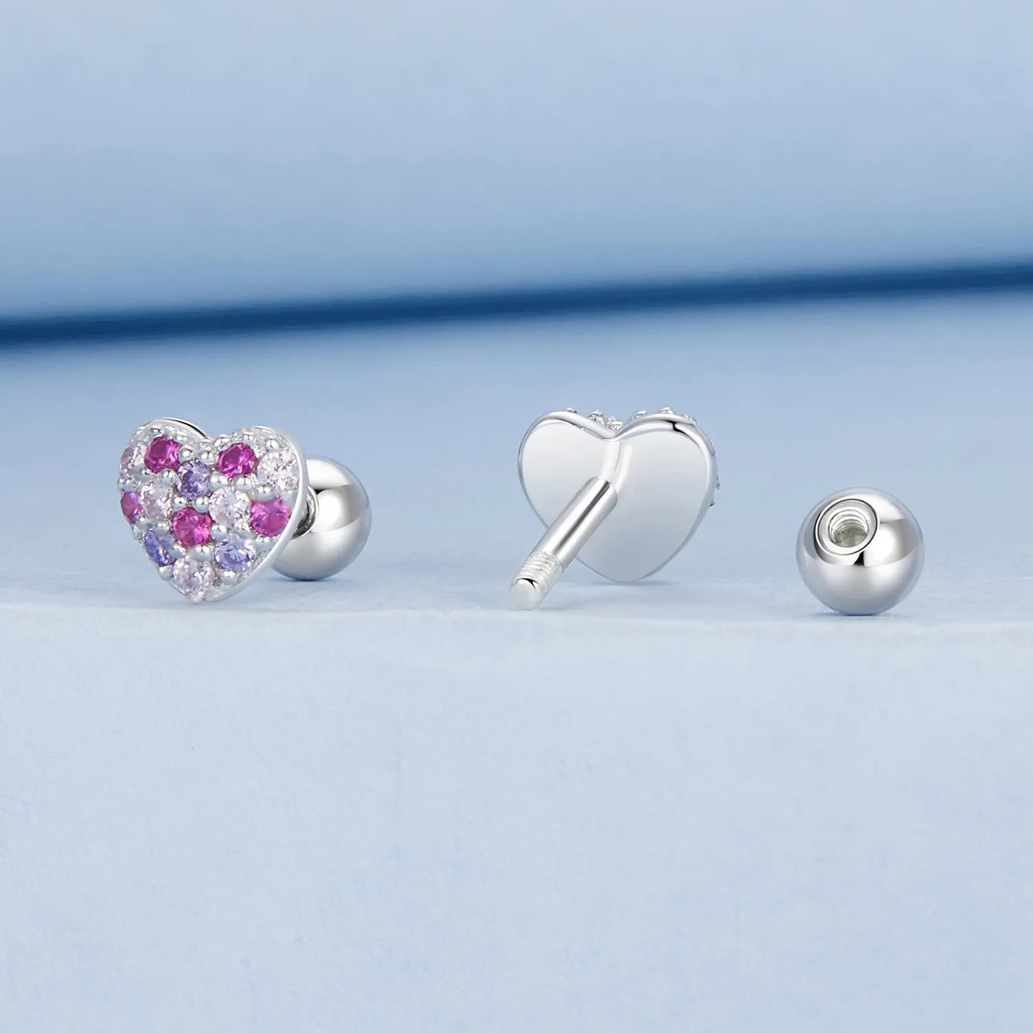 PANDORA Style Colorful heart earrings - BSE1044