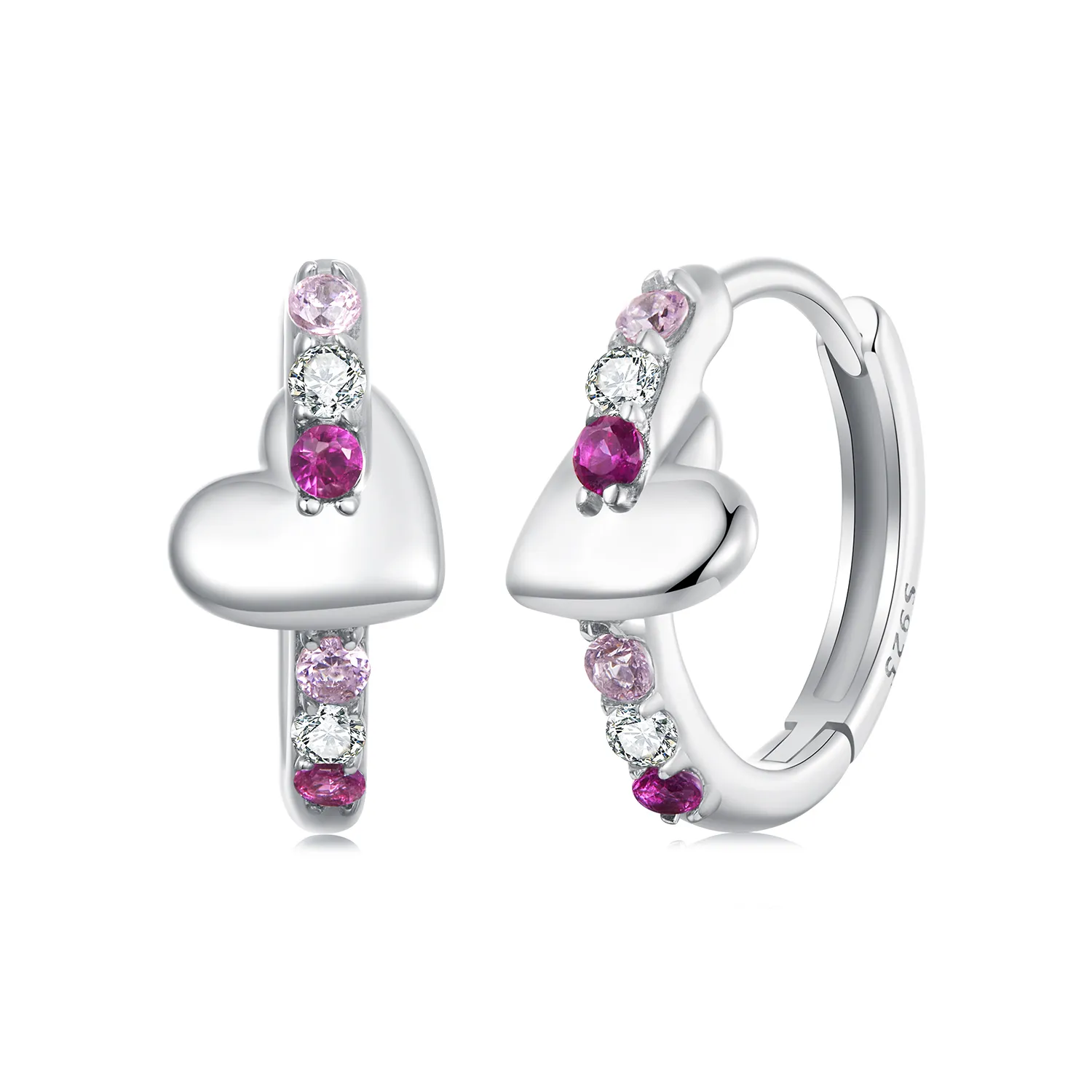 pandora style colorful heart earrings bse1049