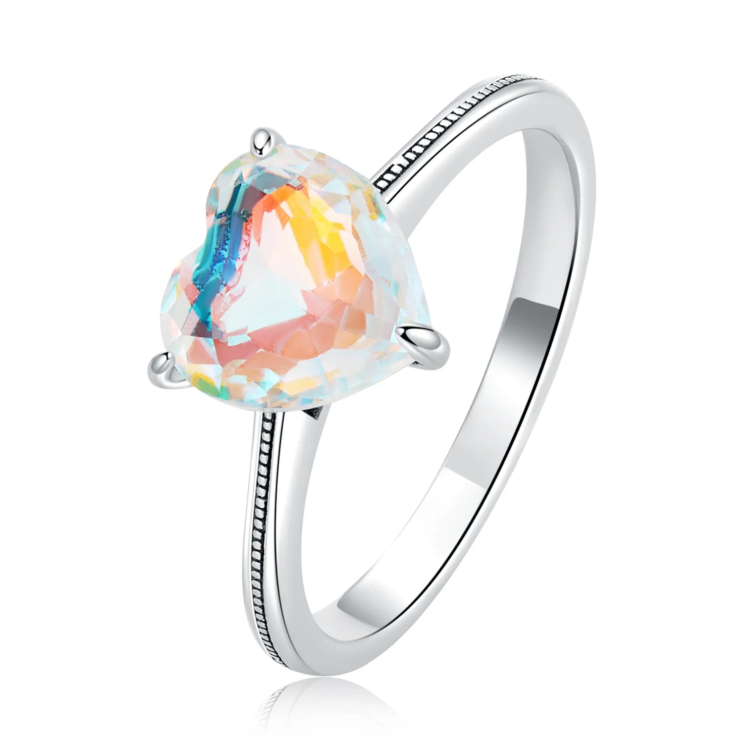 pandora style colorful heart ring bsr252