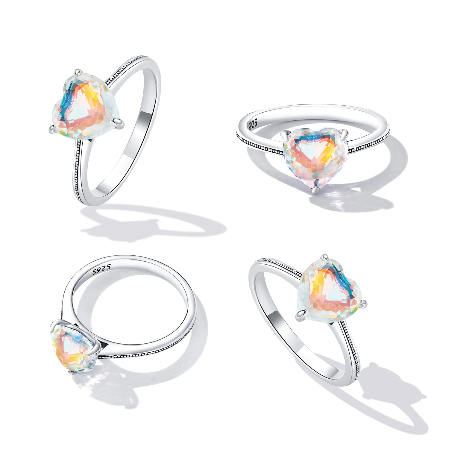 PANDORA Style Colorful Heart Ring - BSR252