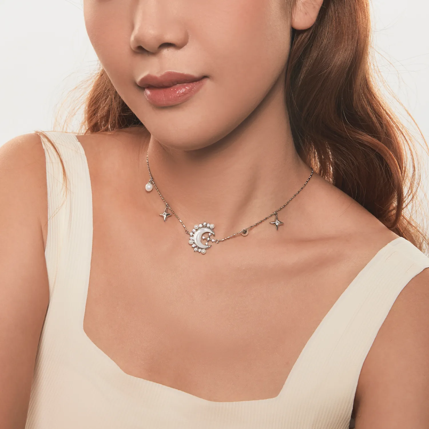 PANDORA Style Crescent Moon Necklace - YIN115