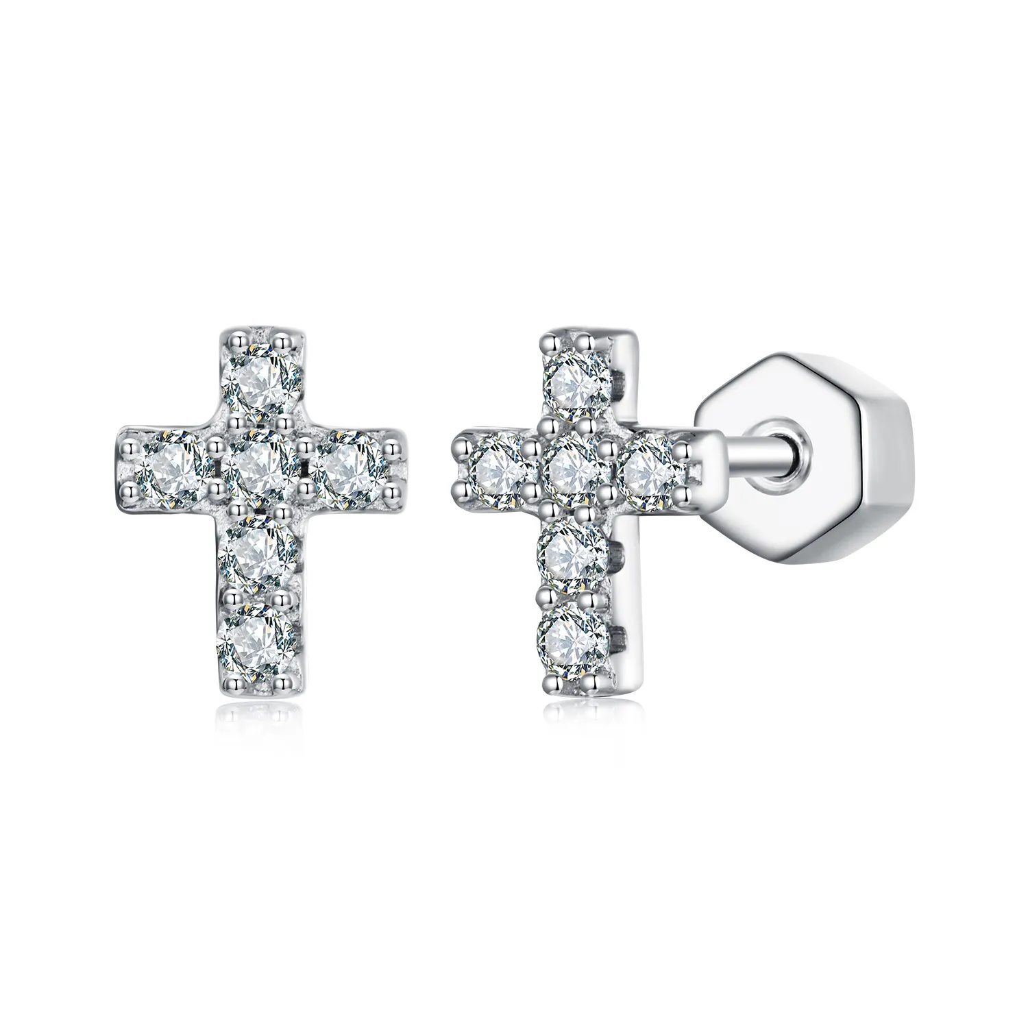 pandora style cross earrings one certificate mse070