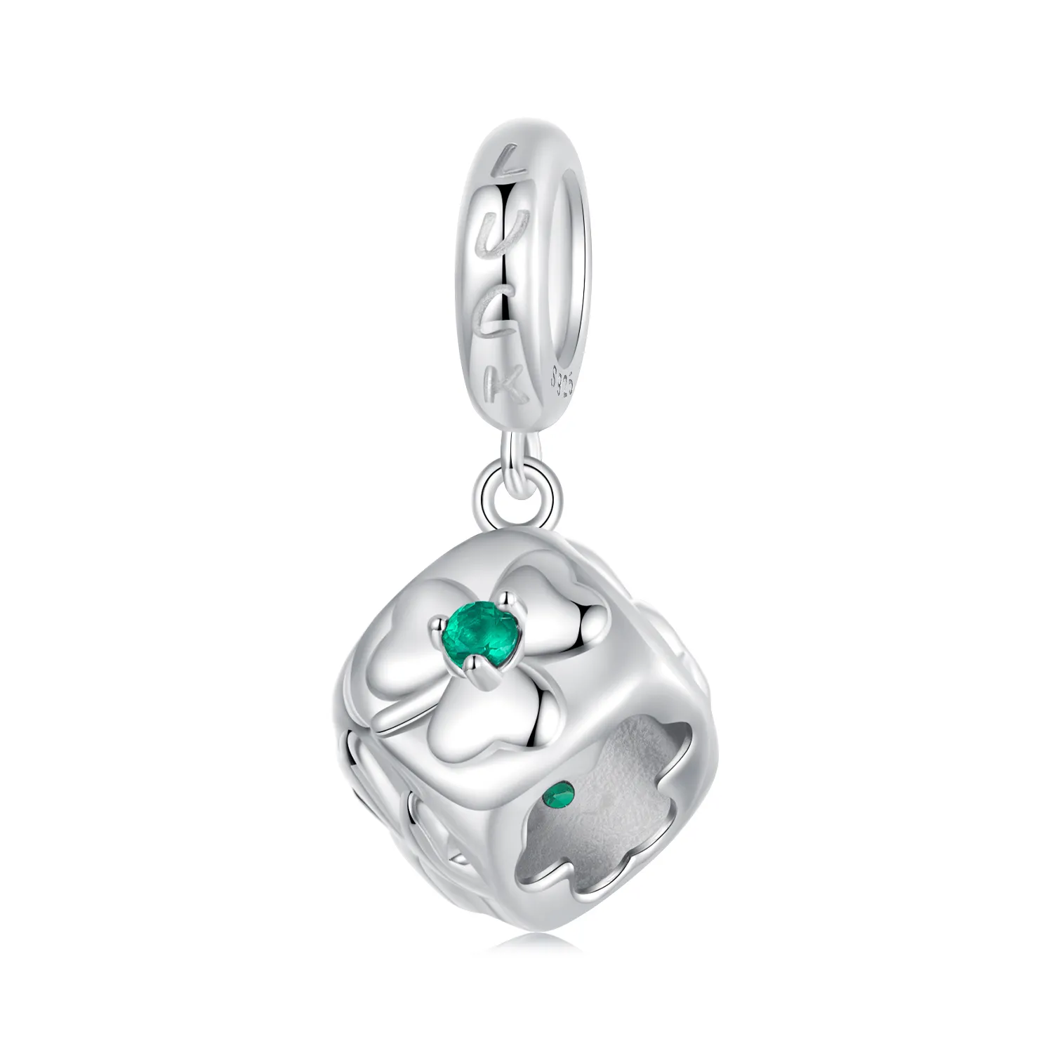 pandora style four leaf clover dice pendant scc2839