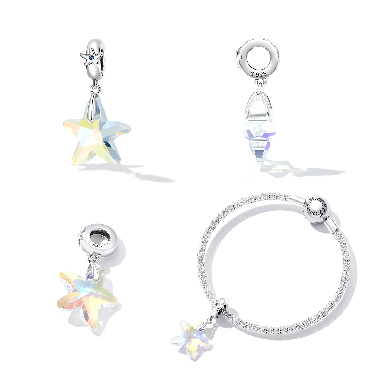 PANDORA Style Glass starfish beads - BSC599