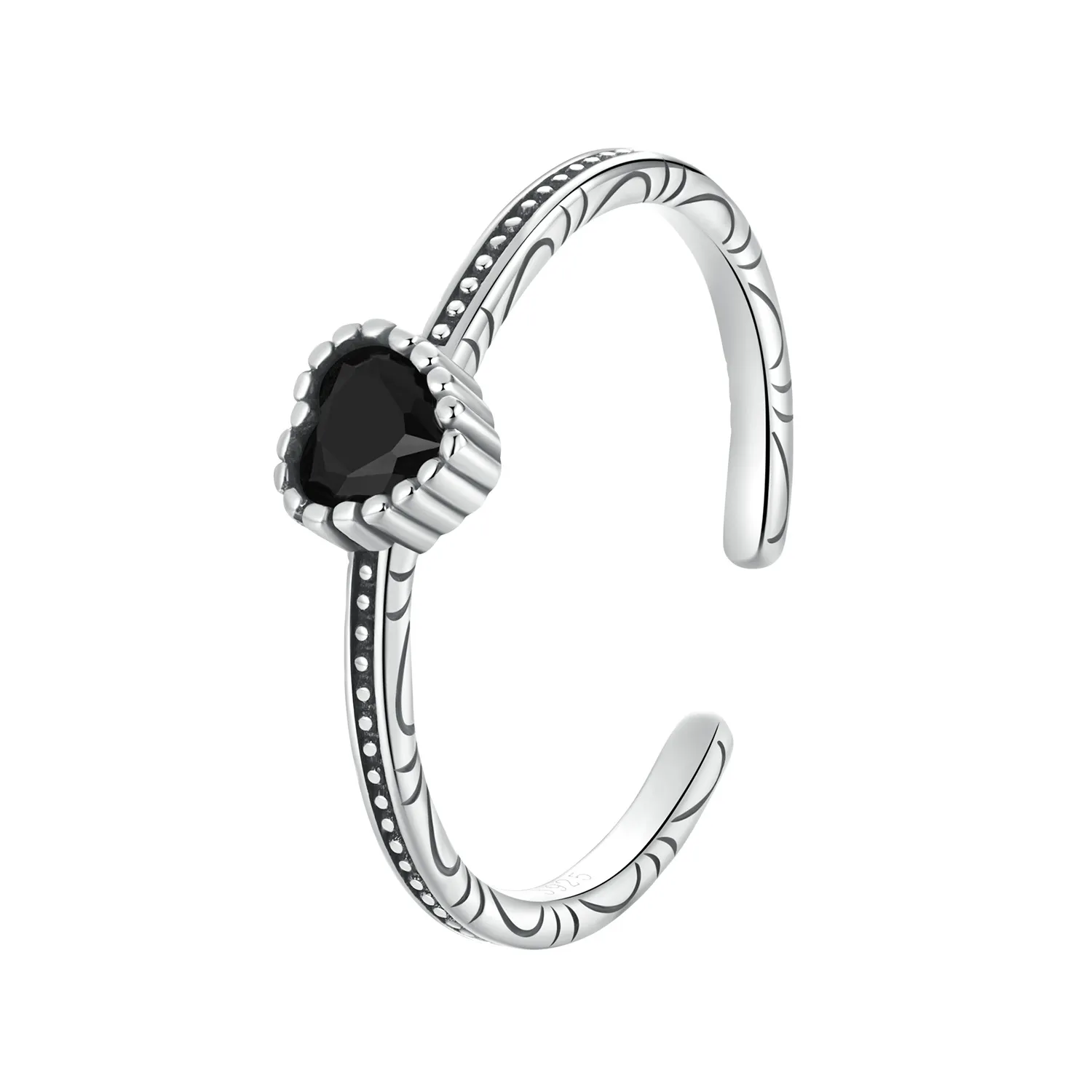 pandora style heart of darkness opening ring scr1074 e