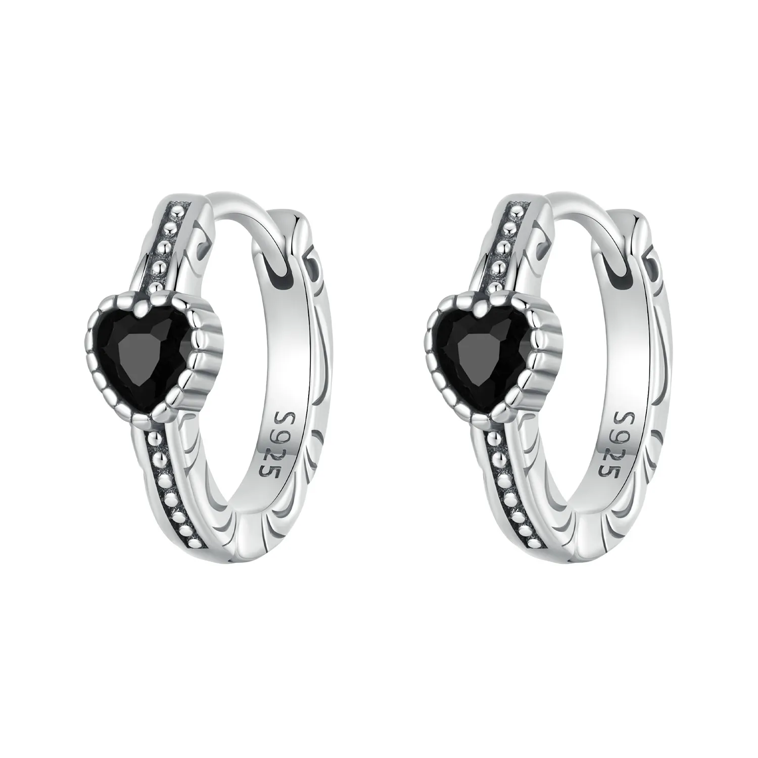 PANDORA Style Heart of Night Earrings - SCE1800