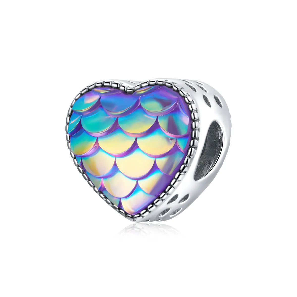 pandora style heart scale beads bsc433