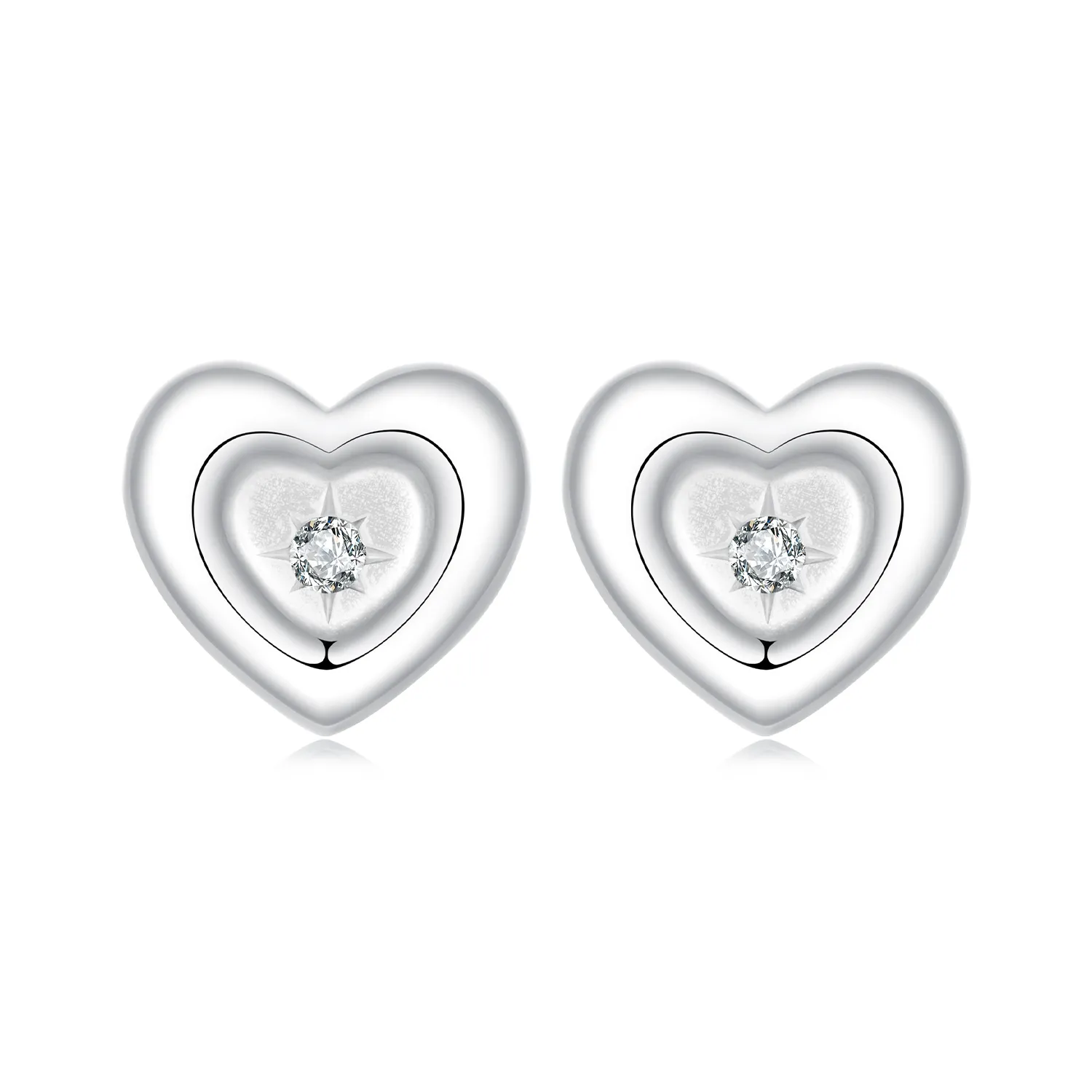 pandora style heart starburst earrings bse1045