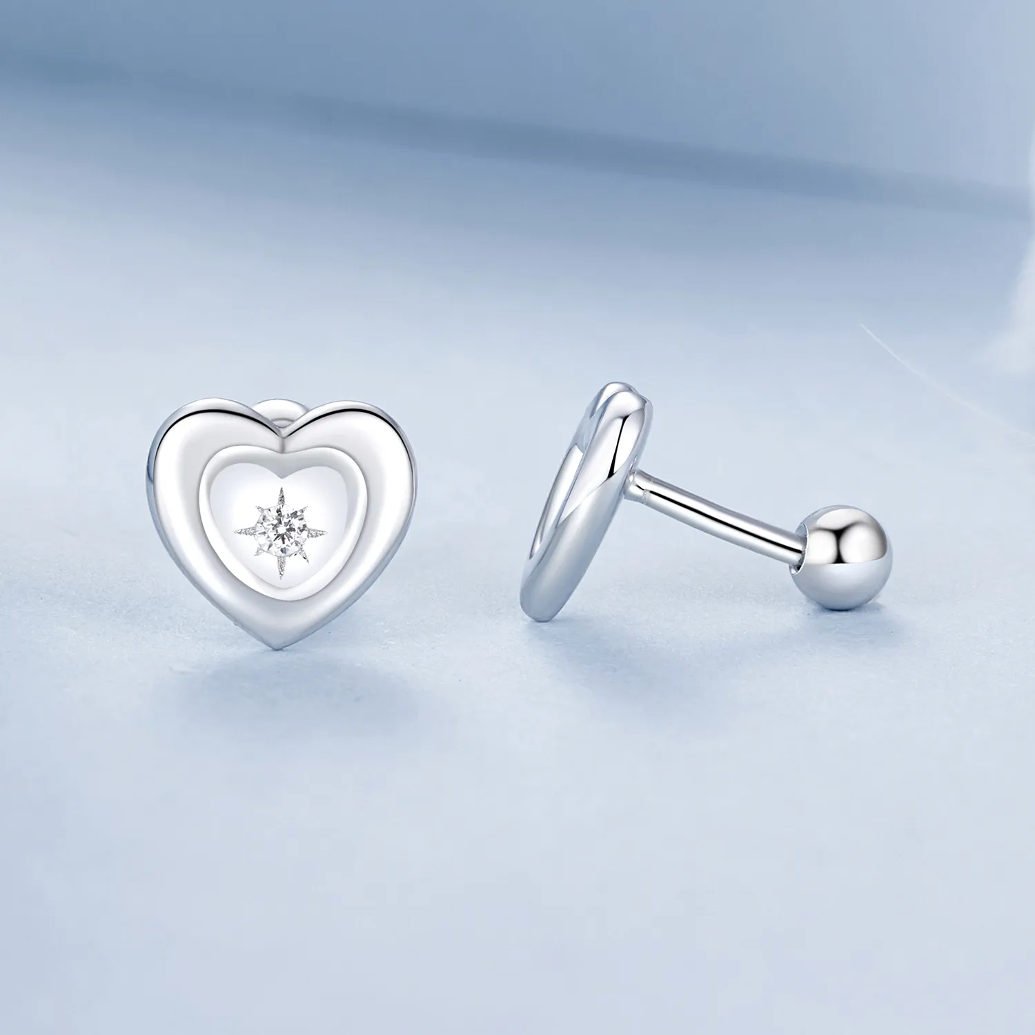 PANDORA Style Heart Starburst Earrings - BSE1045