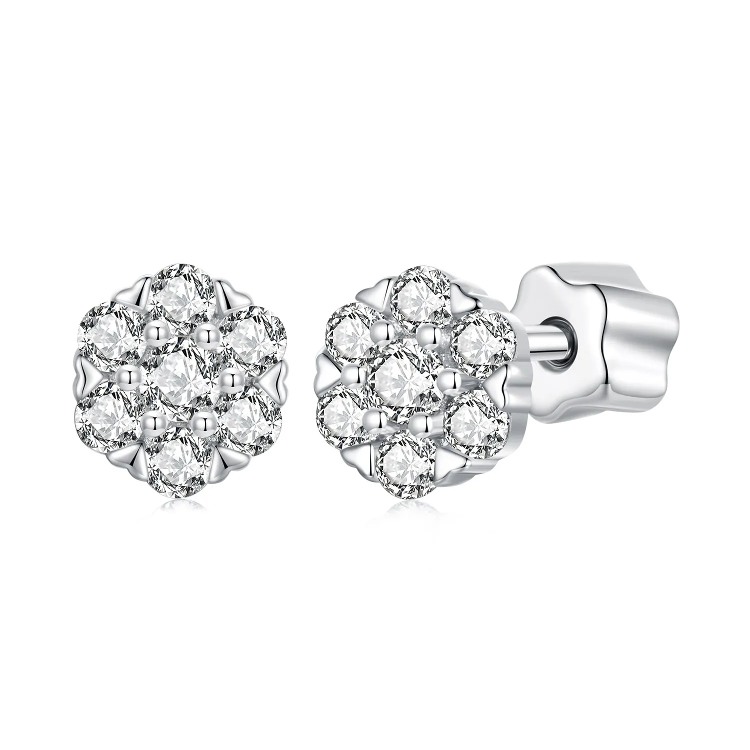 pandora style moissanite earrings with one certificate mse059