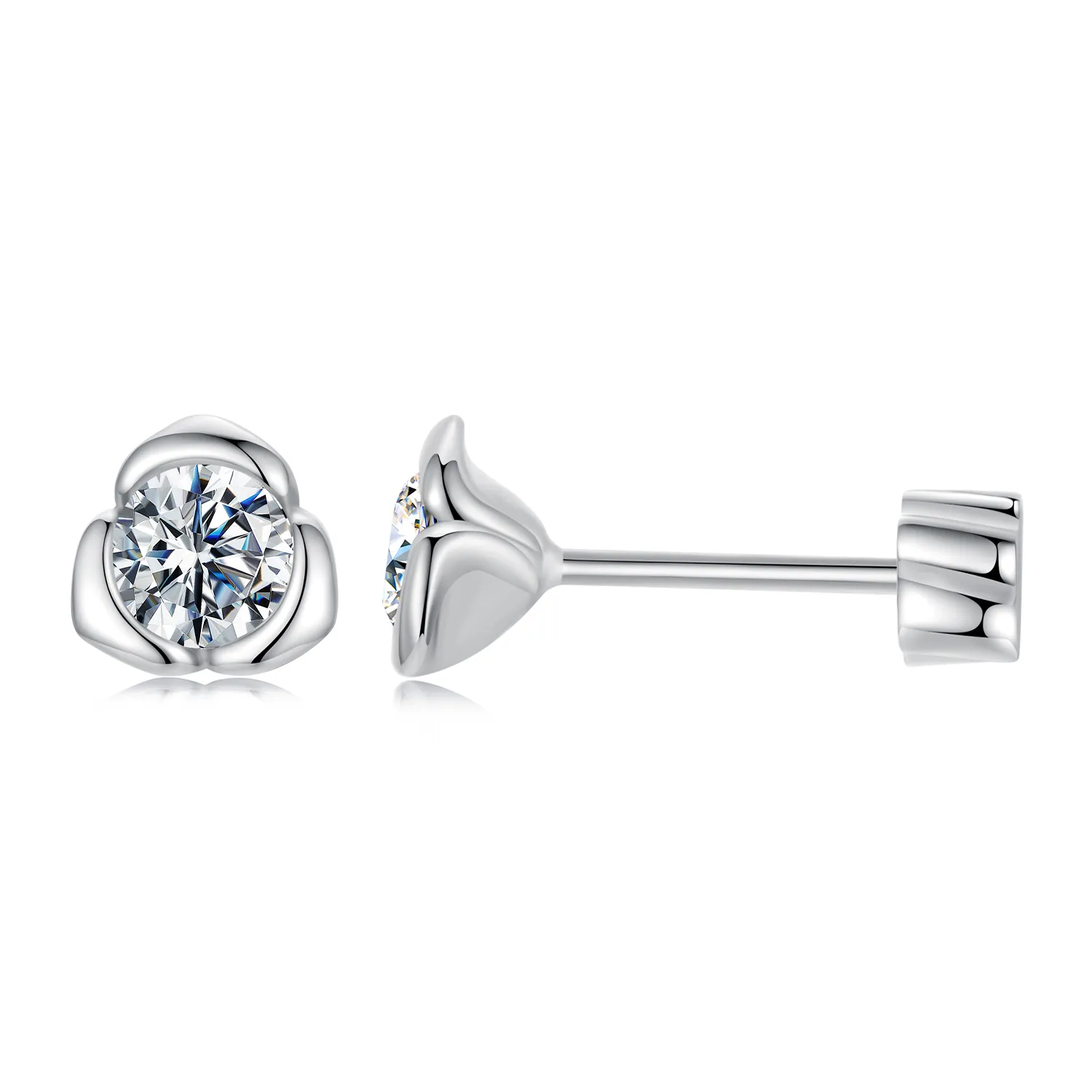 pandora style moissanite rose earrings with one certificate mse071