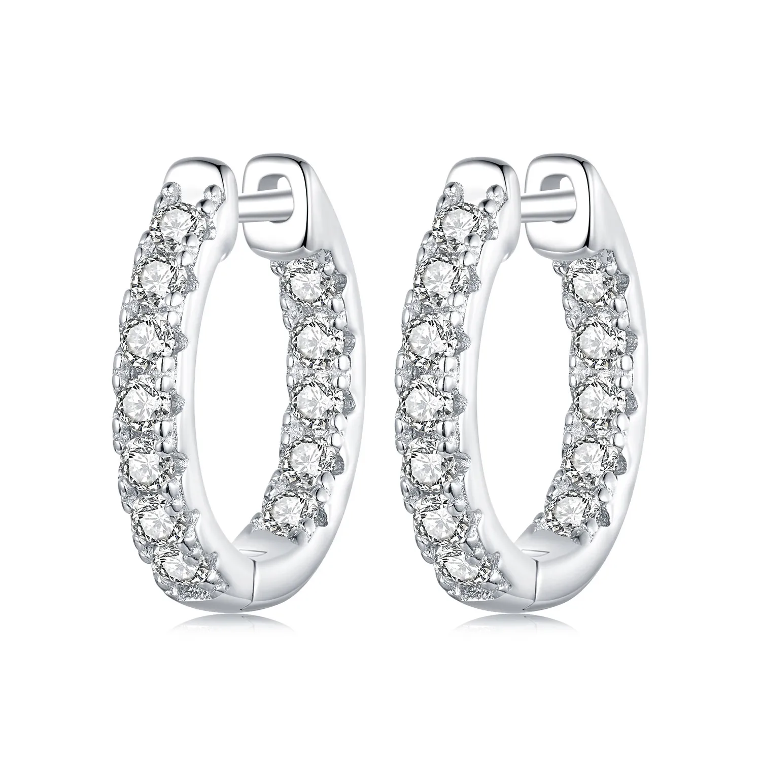 pandora style moissanite sparkling earrings with one certificate mse060