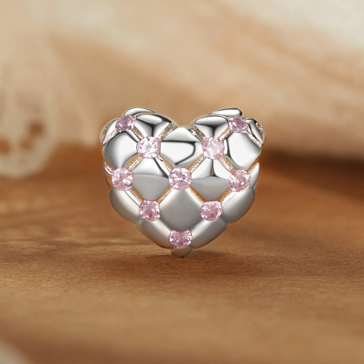 PANDORA Style Pink diamond heart beads - BSC1054