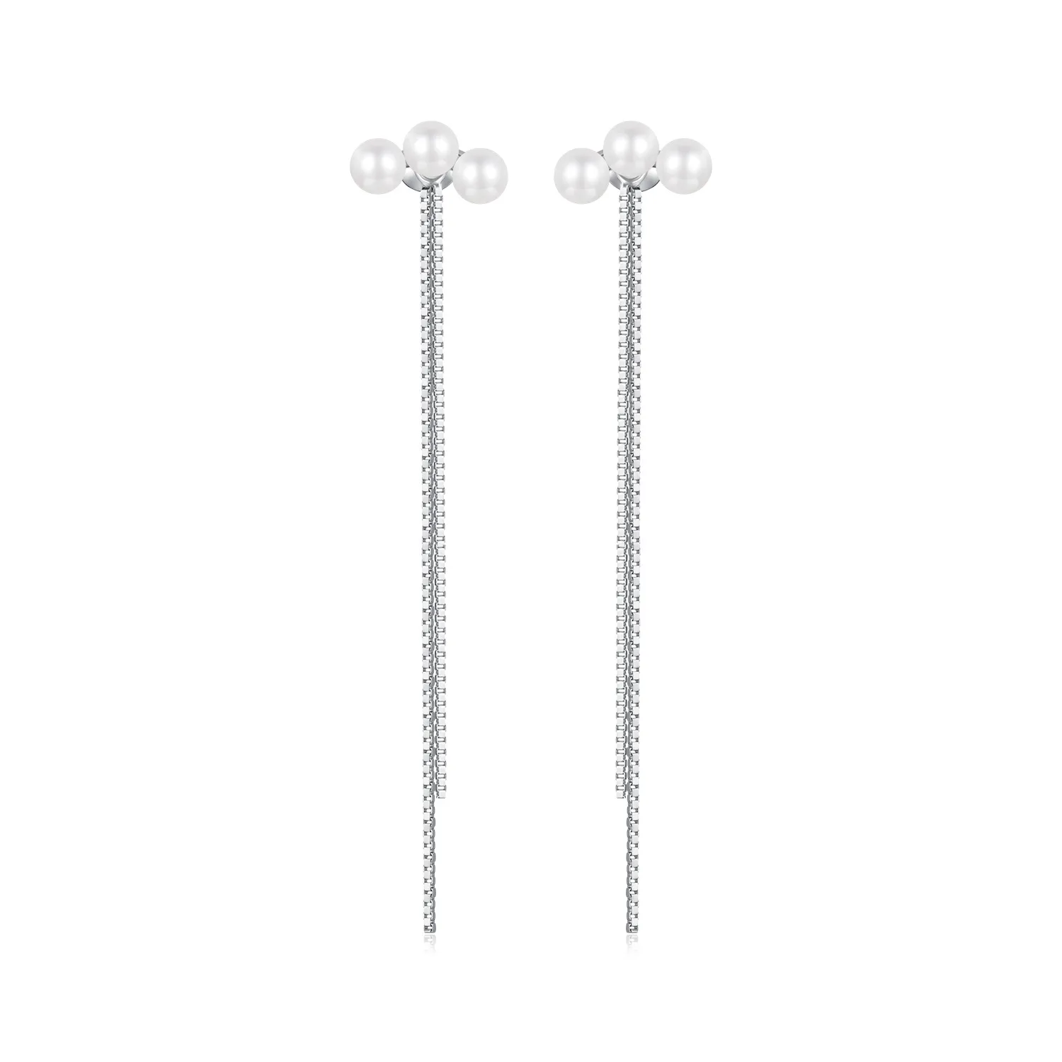 pandora style shell pearl tassel earrings sce1777