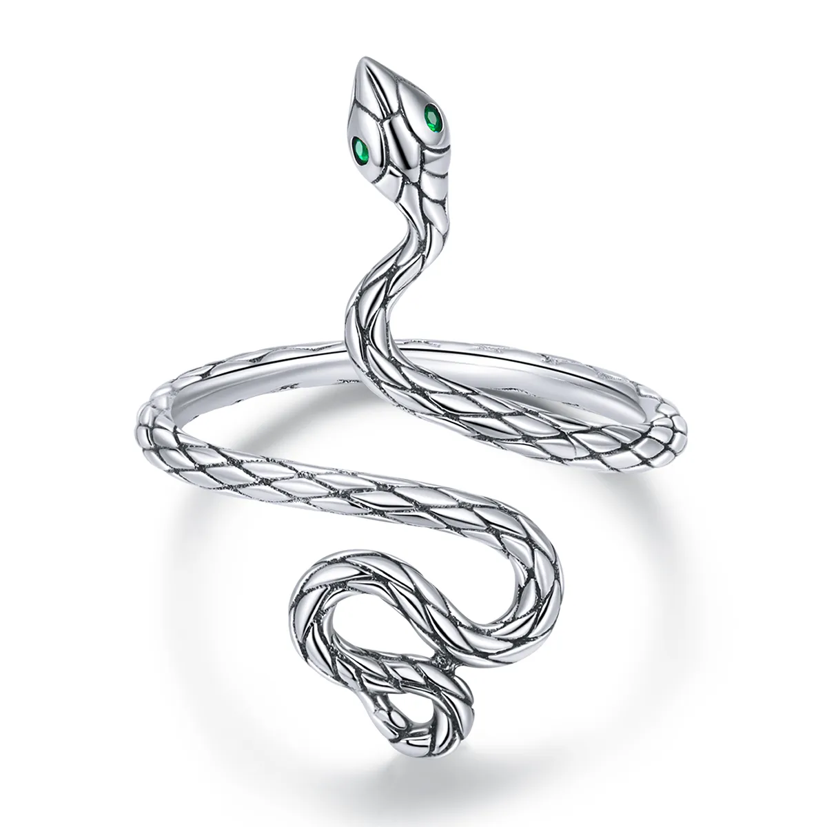 pandora style silver snake ring bsr199