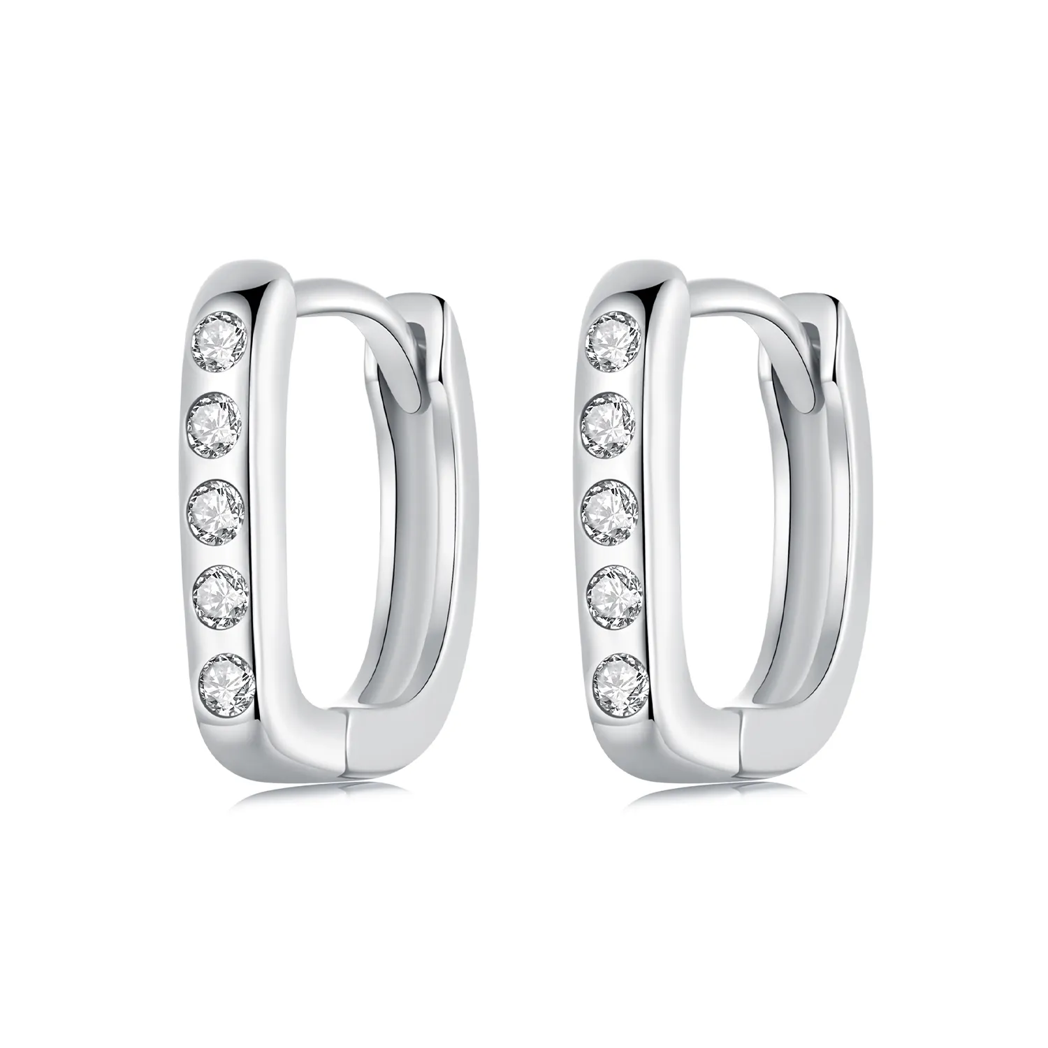 pandora style simple d shaped earrings bse1084 wh