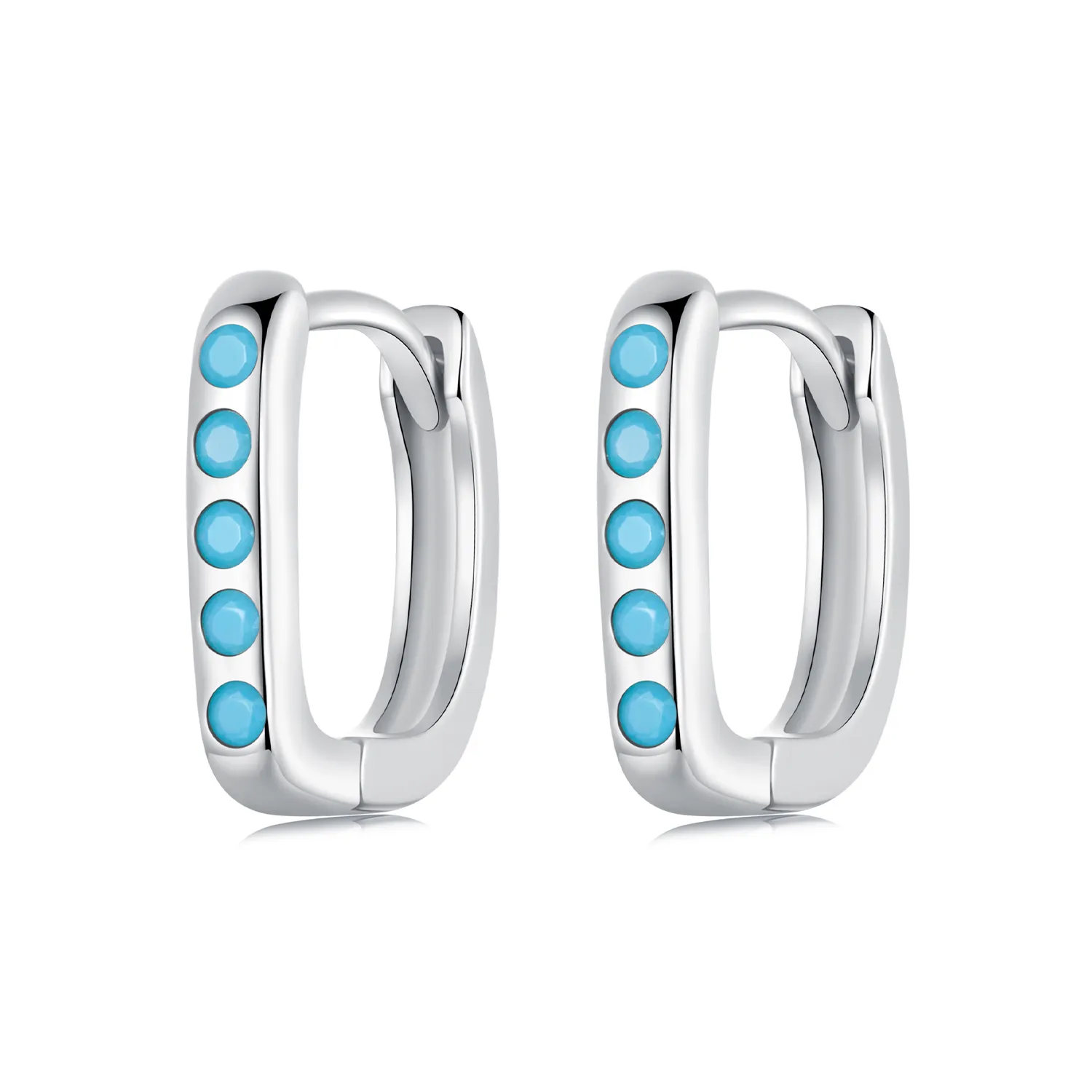 pandora style simple turquoise earrings bse1084 bu