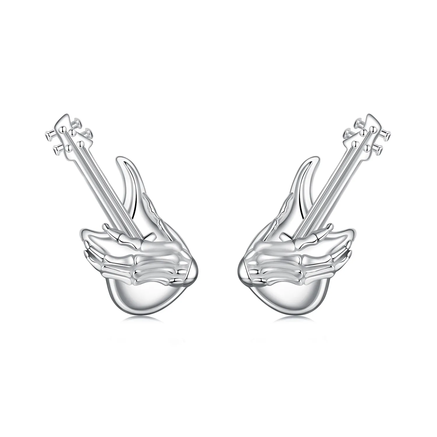 PANDORA Style Skeleton Hand Bass Earrings - SCE1806