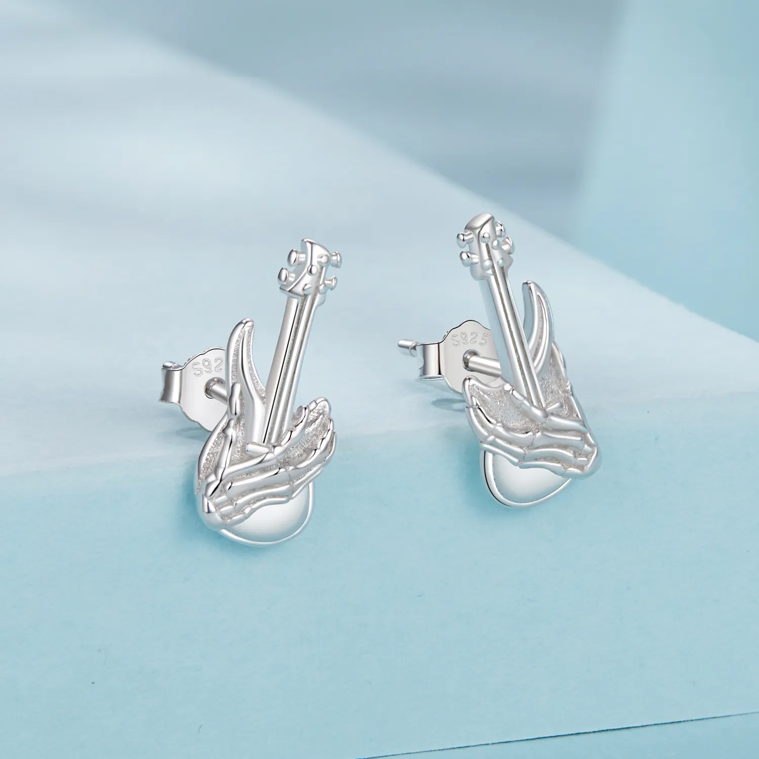 PANDORA Style Skeleton Hand Bass Earrings - SCE1806