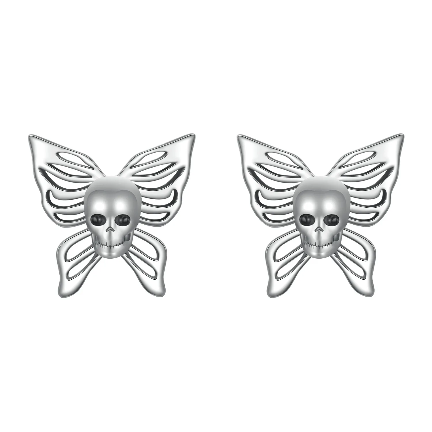 PANDORA Style Skull Butterfly Earrings - SCE1798