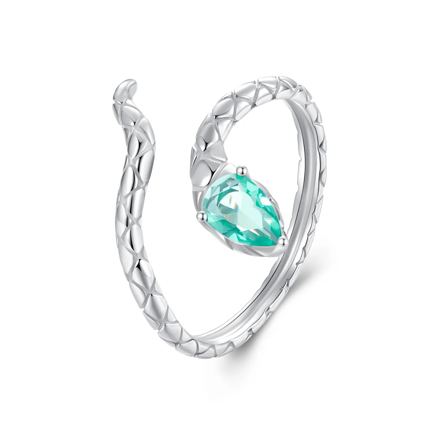 pandora style small green snake ring scr1057 e