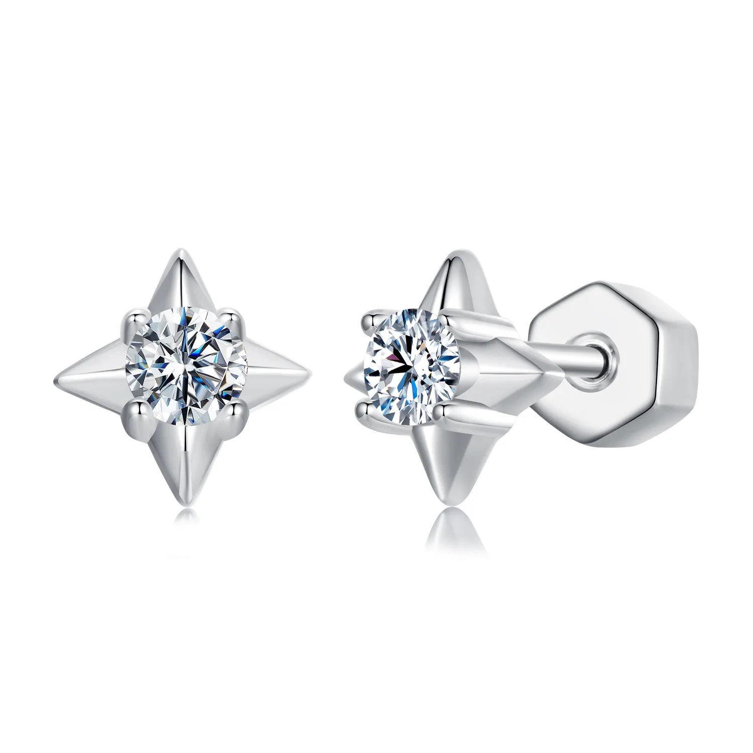 pandora style star sparkling earrings one certificate mse067