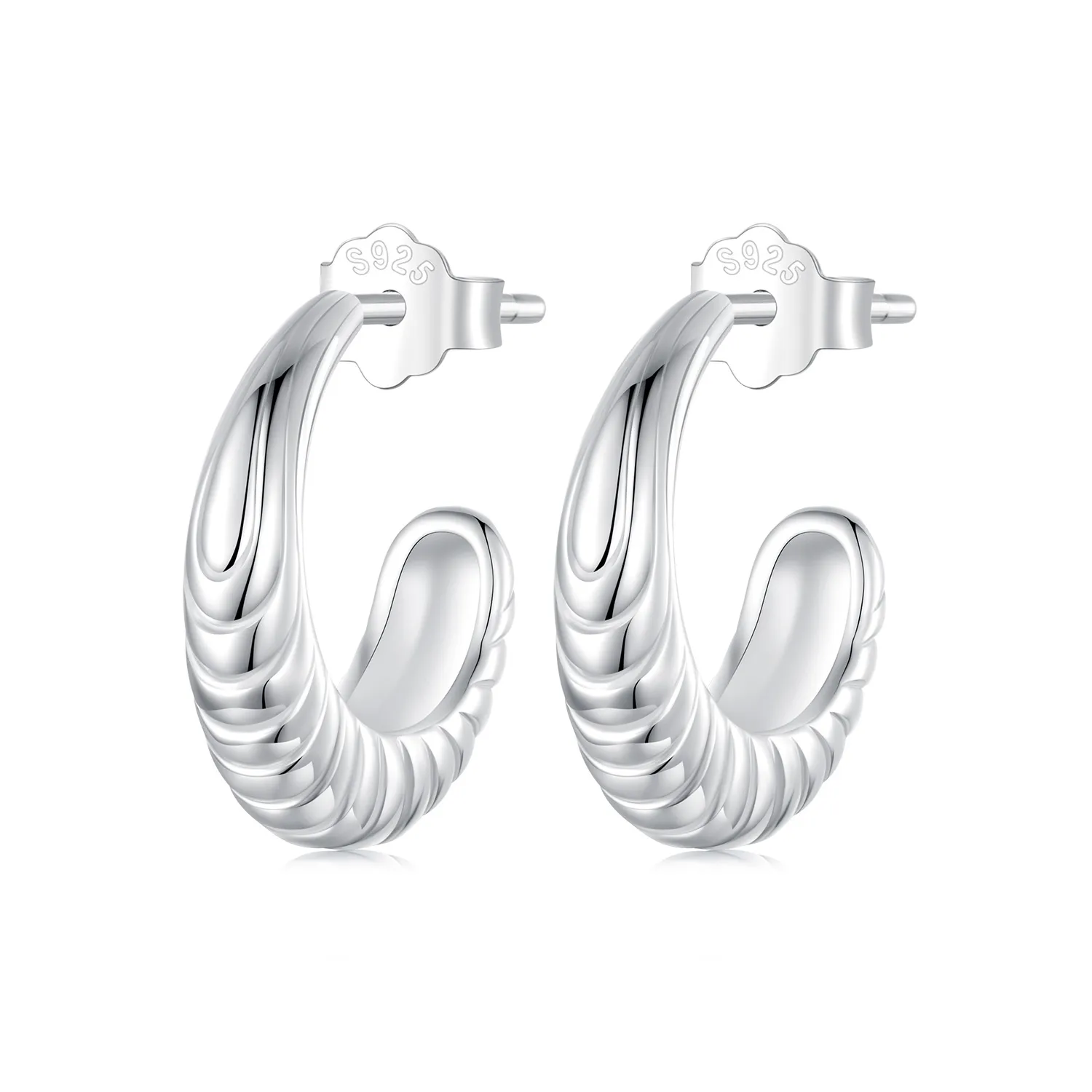 pandora style temperament texture earrings bse1058