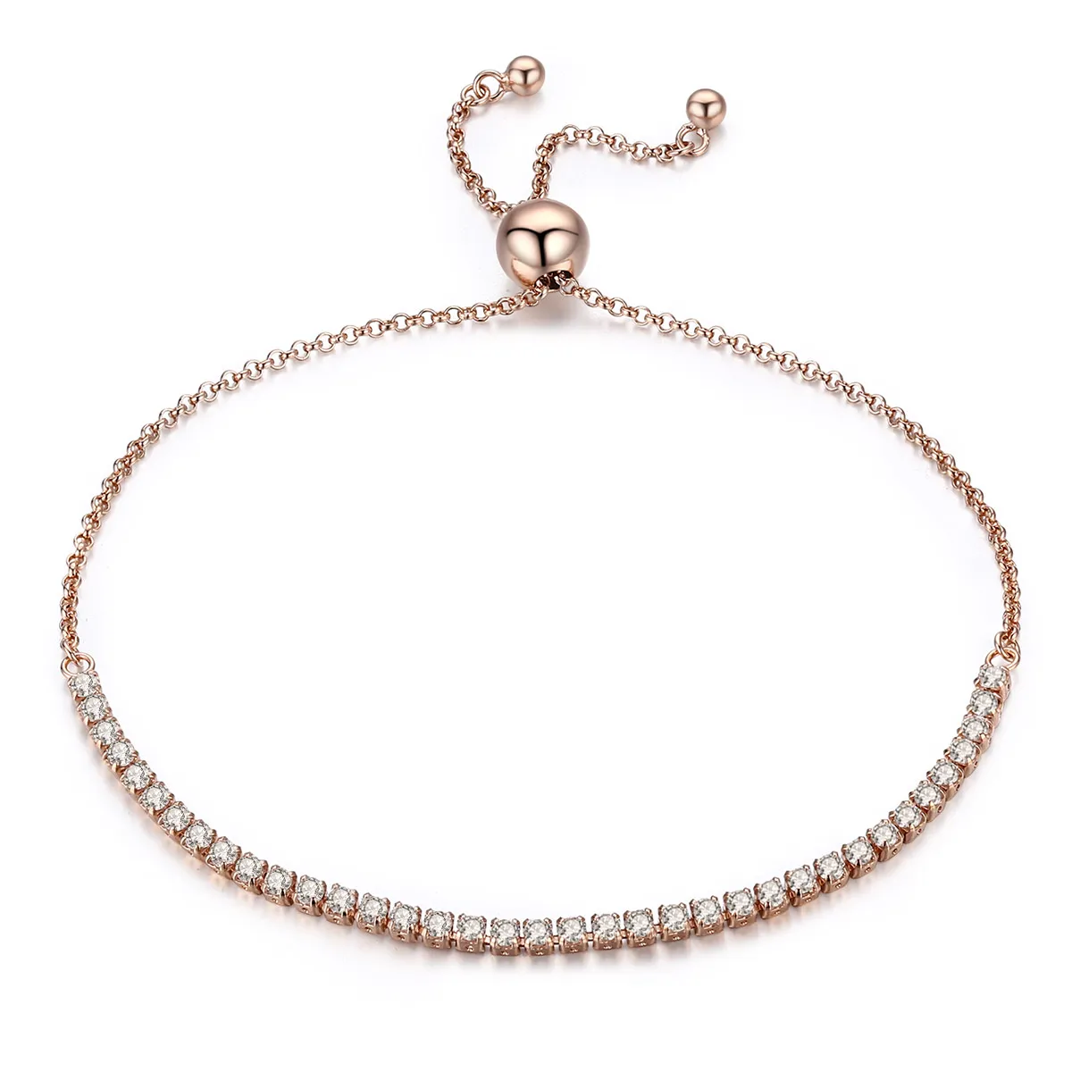 Gold-Plated Elegant Accompany Slider Tennis Bracelet - PANDORA Style - SCB046