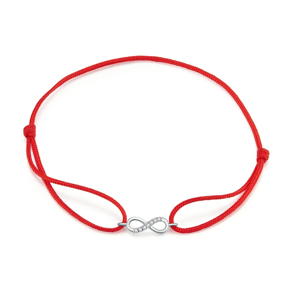 Red Cord with Silver Infinite Love Clasp Bracelet - PANDORA Style - SCB176