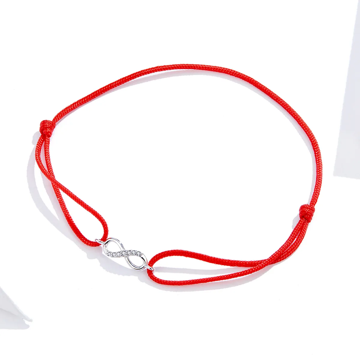 Red Cord with Silver Infinite Love Clasp Bracelet - PANDORA Style - SCB176