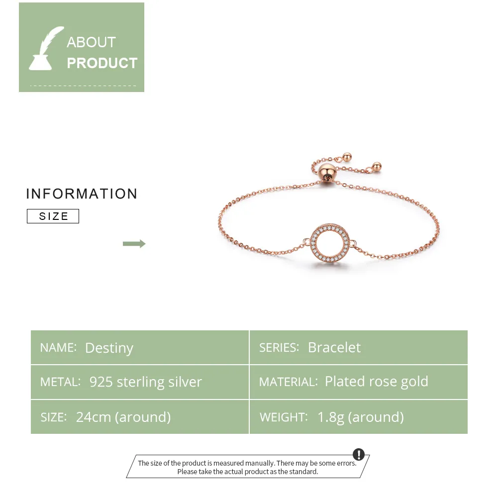 Rose Gold Destiny Slider Bracelet - PANDORA Style - SCB030-C