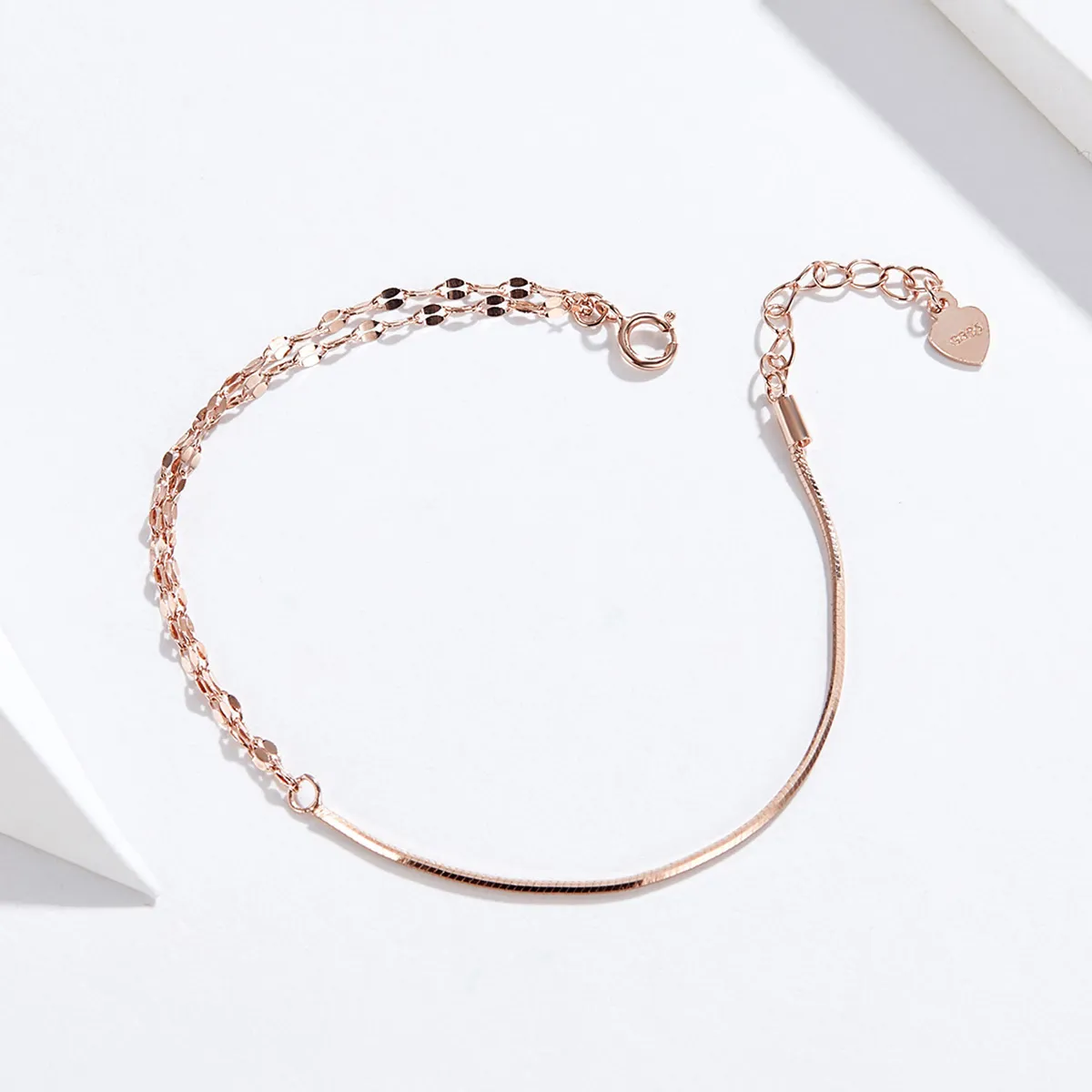 Rose Gold Simple Line Bracelet - PANDORA Style - SCB149