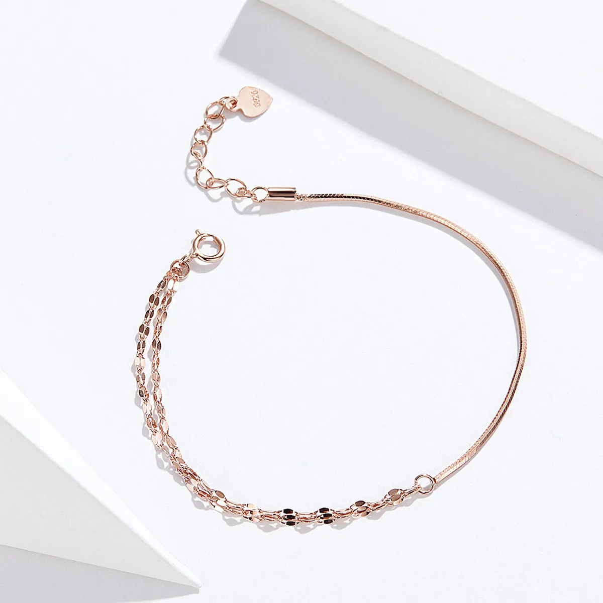 Rose Gold Simple Line Bracelet - PANDORA Style - SCB149