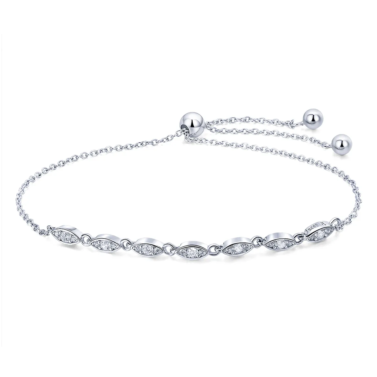 Silver Beauty of Simplicity Chain Slider Bracelet - PANDORA Style - SCB086