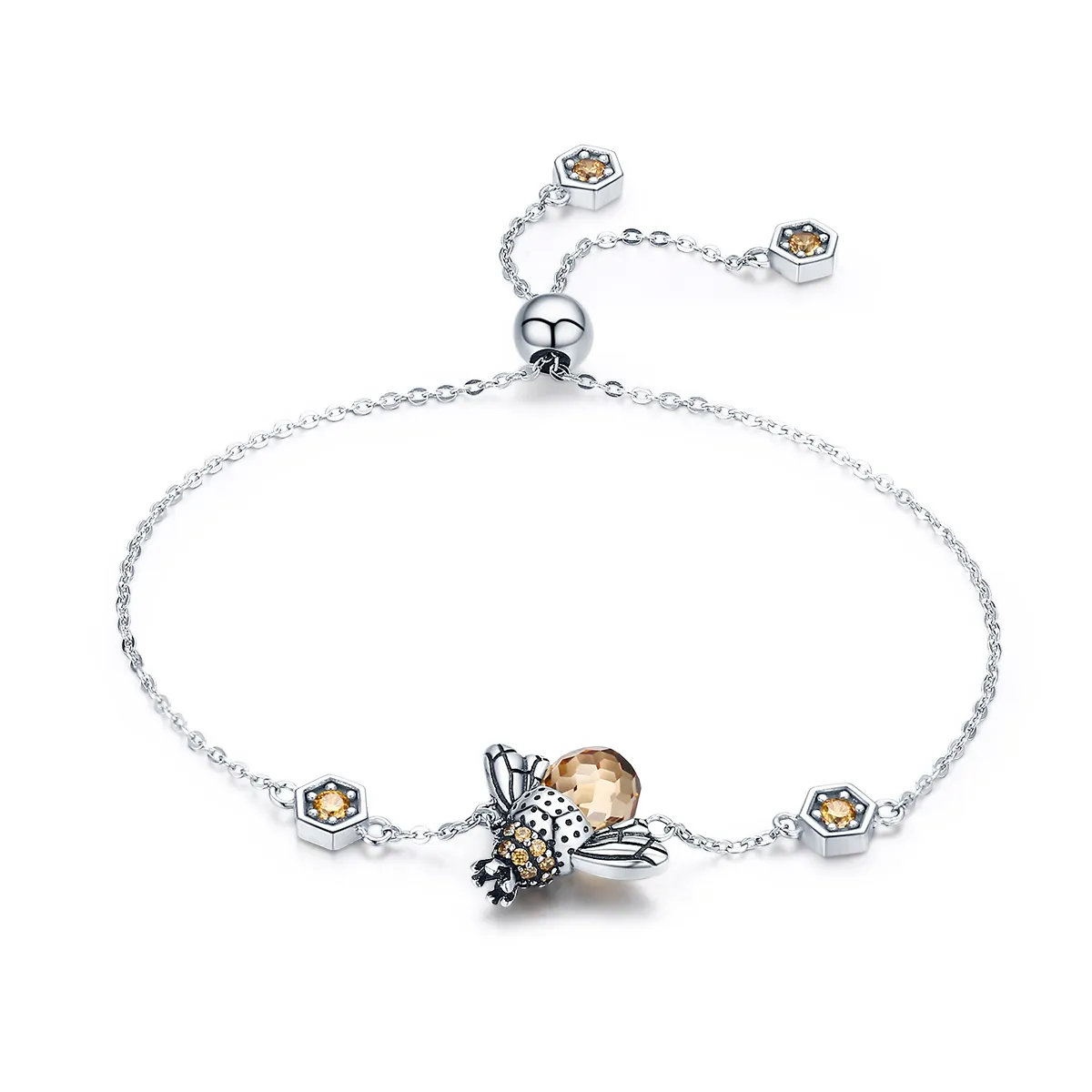 Silver Dancing Bee Slider Bracelet - PANDORA Style - SCB043