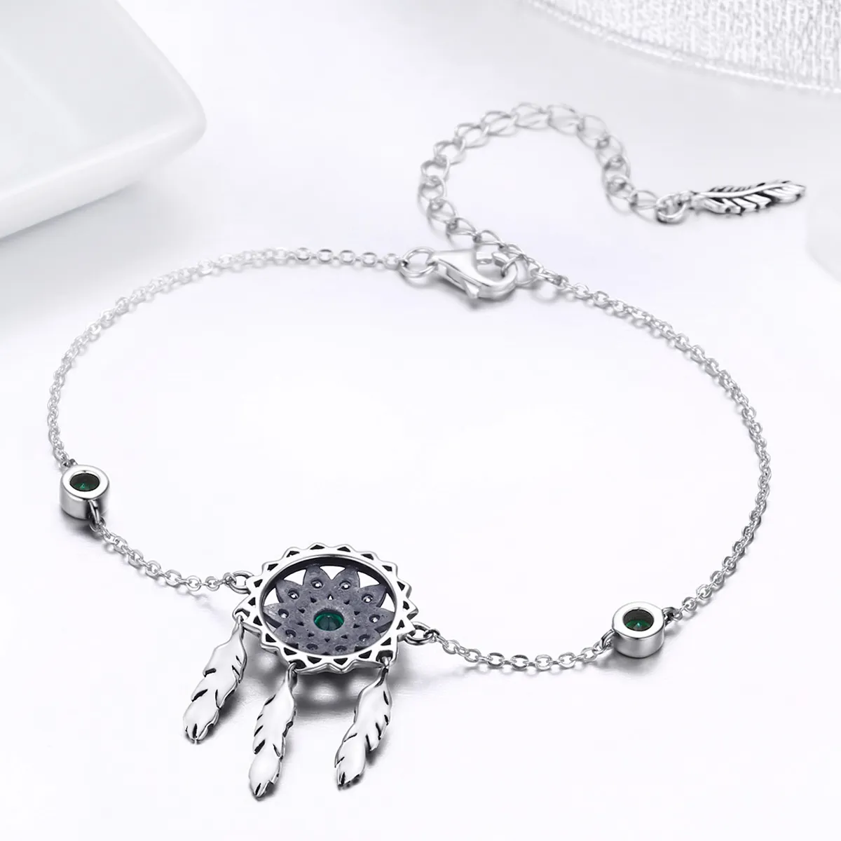 Silver Dreamcatcher Chain Slider Bracelet - PANDORA Style - SCB078