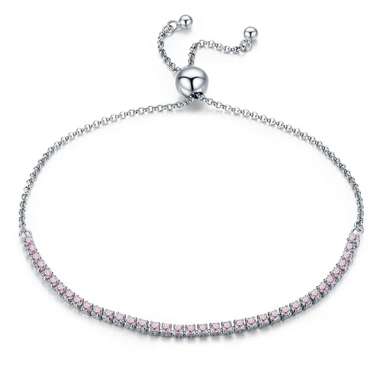 Silver Elegant Accompany Slider Tennis Bracelet - PANDORA Style - SCB045