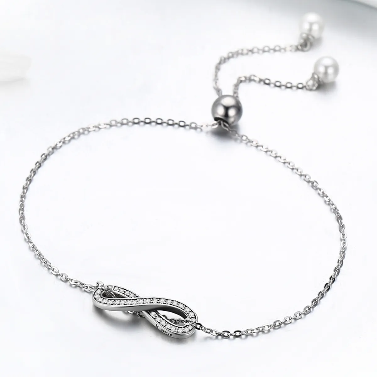 Silver Endless Elegance Chain Slider Bracelet - PANDORA Style - SCB056