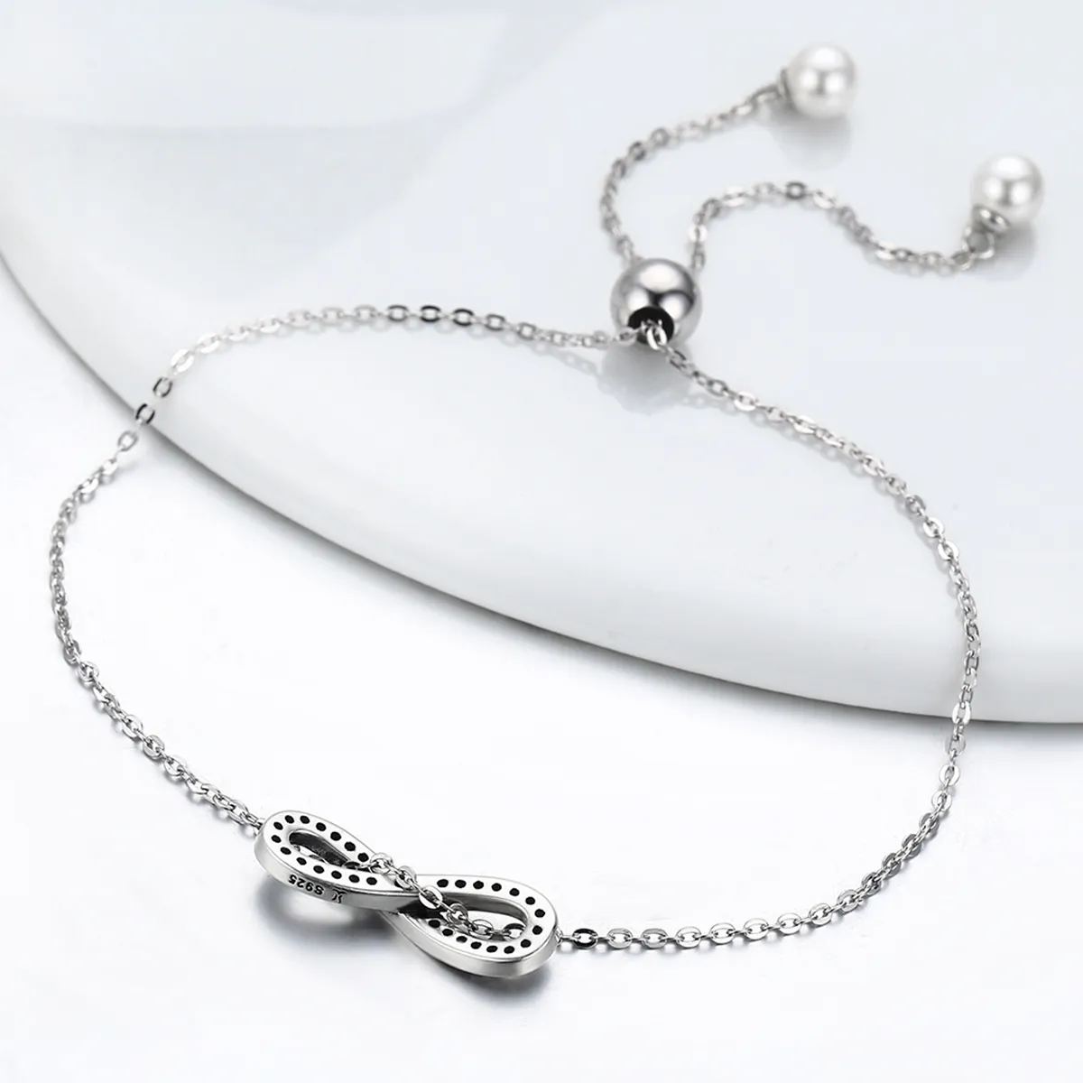 Silver Endless Elegance Chain Slider Bracelet - PANDORA Style - SCB056